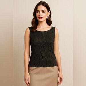 ✨ ESCADA Metallic Knit Tank Top – Elegant Shimmer – Approx. Size Medium/Large ✨